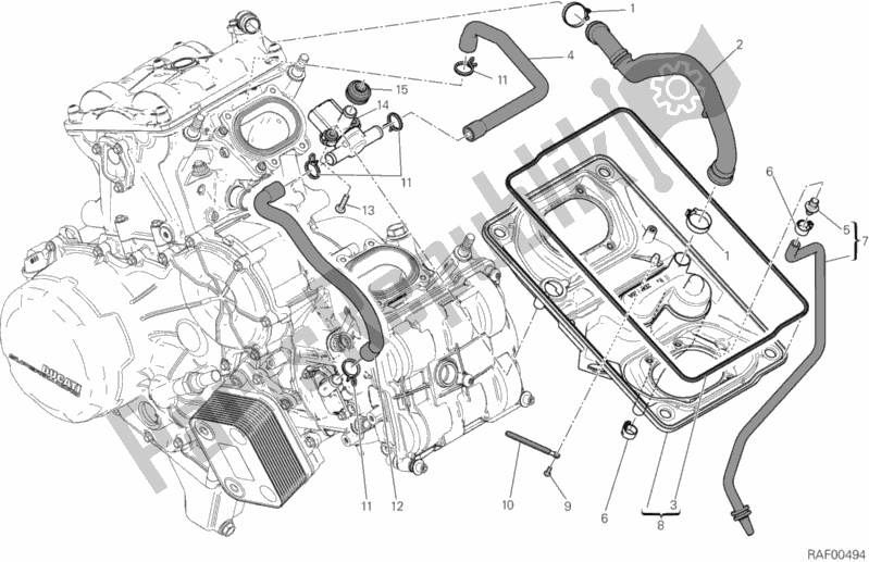 Wszystkie części do Wlot Powietrza - Odpowietrznik Oleju Ducati Superbike 899 Panigale ABS USA 2014